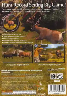 Cabelas Big Game Hunter 2008 (USA) box cover back